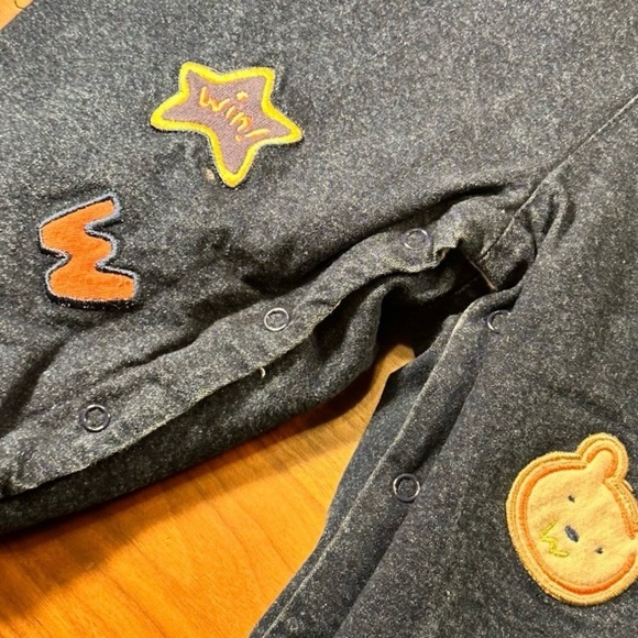 Chicco Baby Snowsuit Hooded Bunting Suit Red/Denim Bear Patch Size 6–12M - Picture 5 of 5